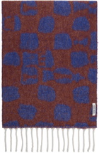 Henrik Vibskov Blue & Brown Chess Scarf