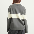 Samsøe Samsøe Women's Saanne Long Sleeve Polo Top in Gunmetal Wide Stripe