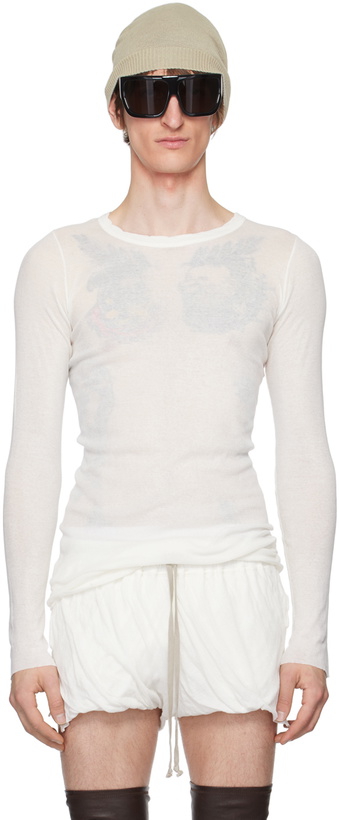 Photo: Rick Owens White Rib Long Sleeve T-Shirt