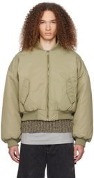 We11done Green Puff Bomber Jacket