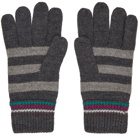 Paul Smith Grey Striped Gloves