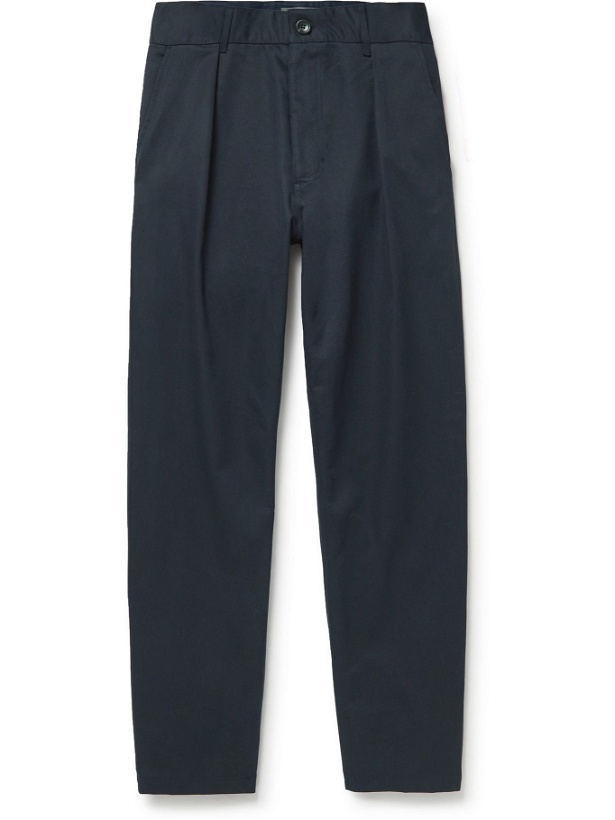 Photo: Private White V.C. - Pleated Cotton-Twill Chinos - Blue