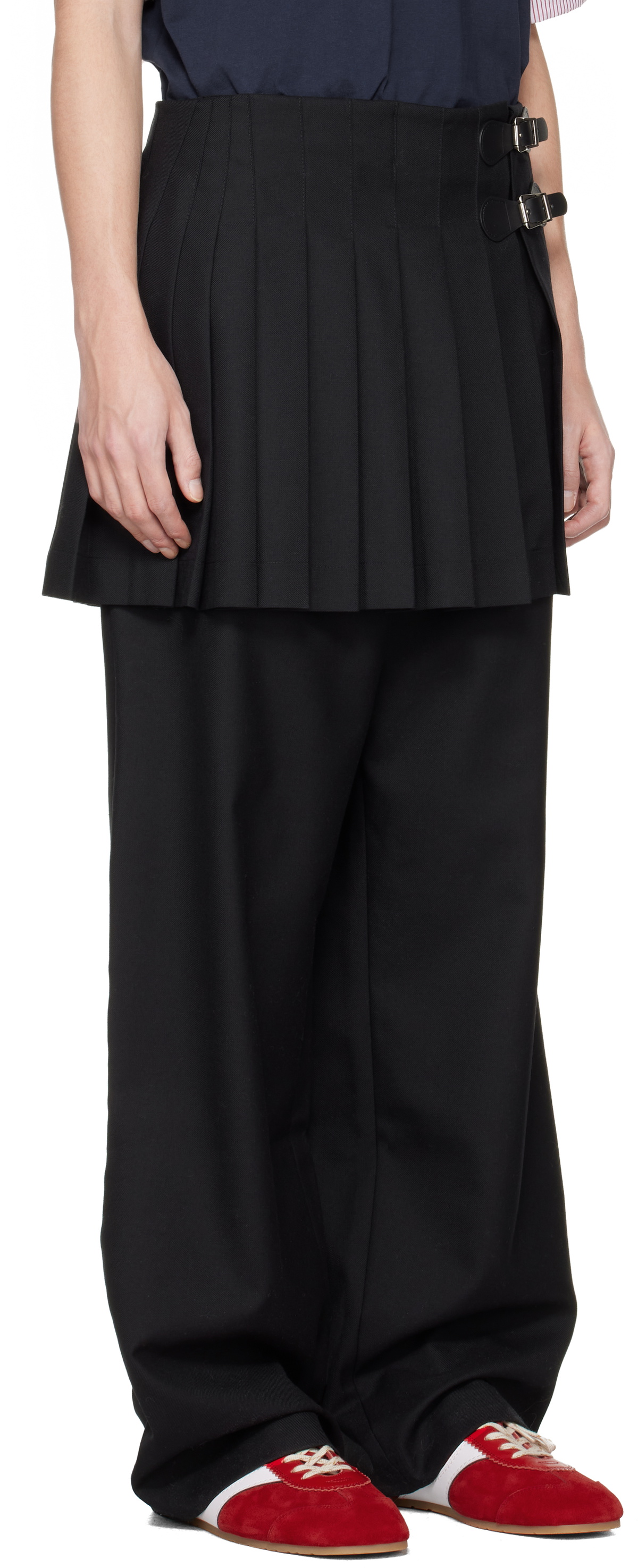Charles Jeffrey LOVERBOY Black Mini Wide Leg Skouser Trousers
