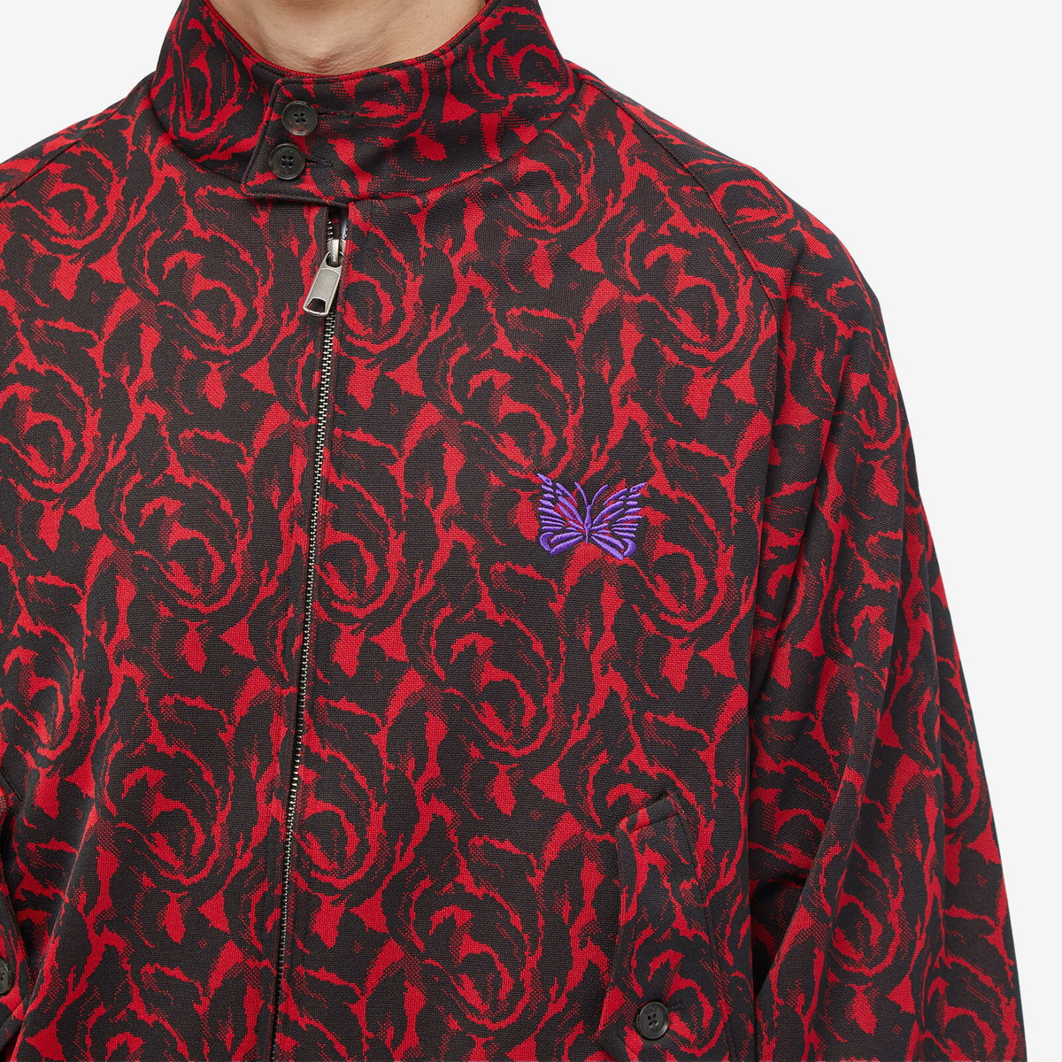 Baracuta x Needles Jacquard AF G9 Harrington Jacket in Red Baracuta