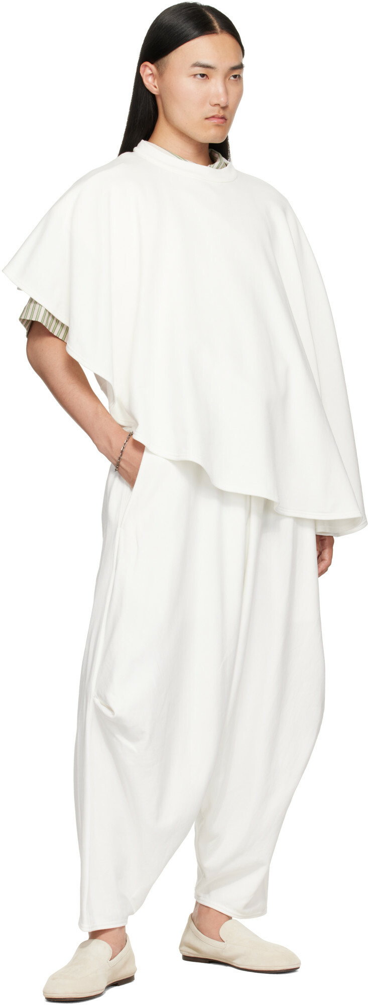 Hed Mayner Off-White Cape Sweatshirt