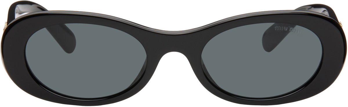 【MIU MIU】Glimpse Sunglasses BLACK MIU MIU Glimpse oval-frame acetate sunglasses | NET-A-PORTER