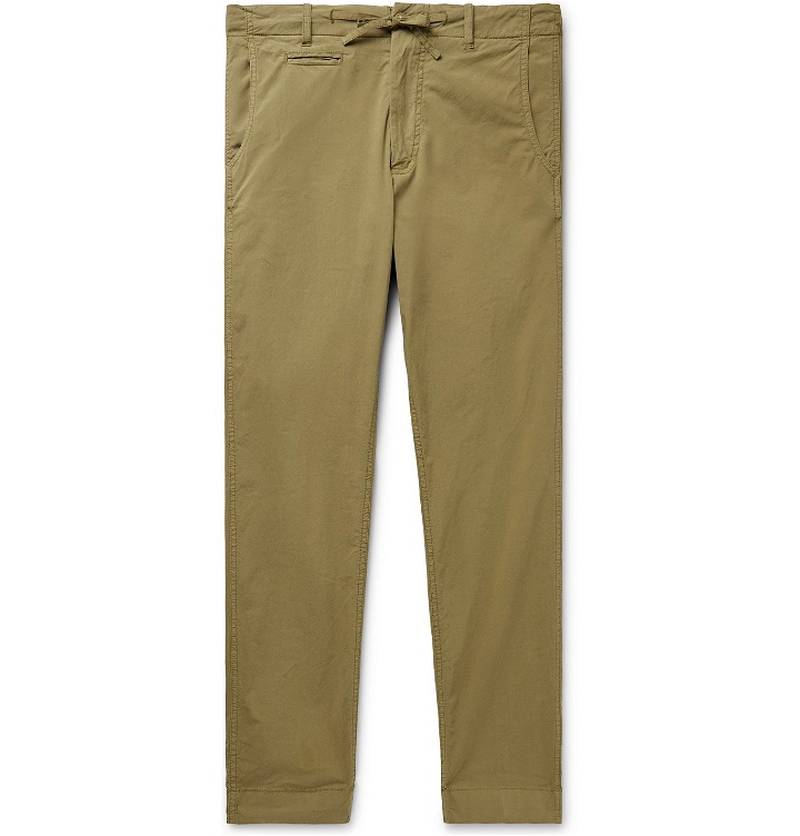 Photo: MAN 1924 - Tomi Tapered Stretch-Cotton Drawstring Suit Trousers - Green