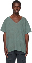 Greg Lauren Blue V-Neck T-Shirt
