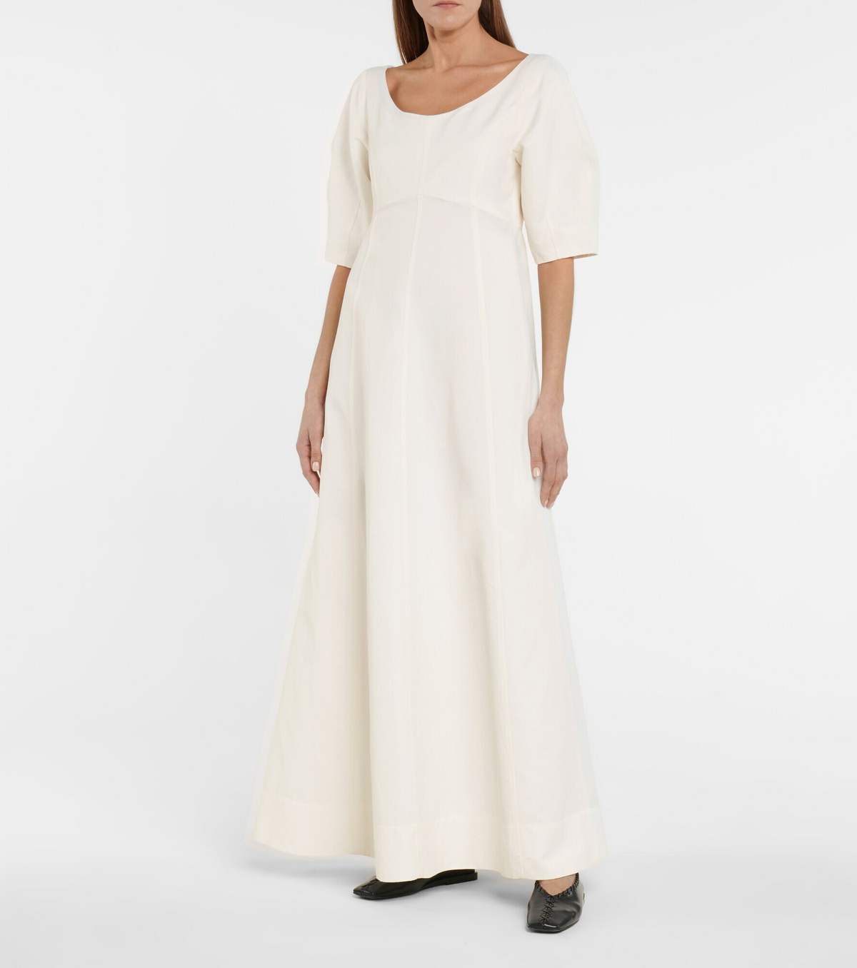 Toteme - Linen and cotton-blend midi dress Toteme