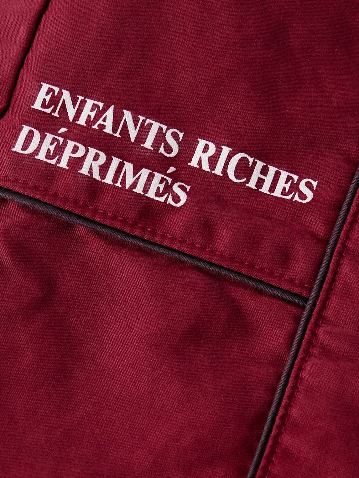Enfants Riches Déprimés - Straight-Leg Logo-Embroidered Panelled Cotton Track Pants - Burgundy
