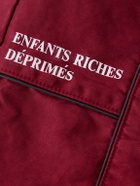 Enfants Riches Déprimés - Straight-Leg Logo-Embroidered Panelled Cotton Track Pants - Burgundy