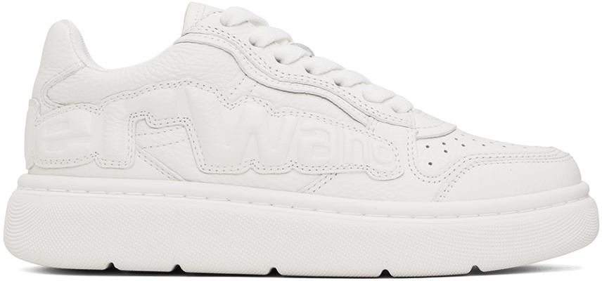 Alexander Wang White & Black AW Hoop Slip-On Sneakers