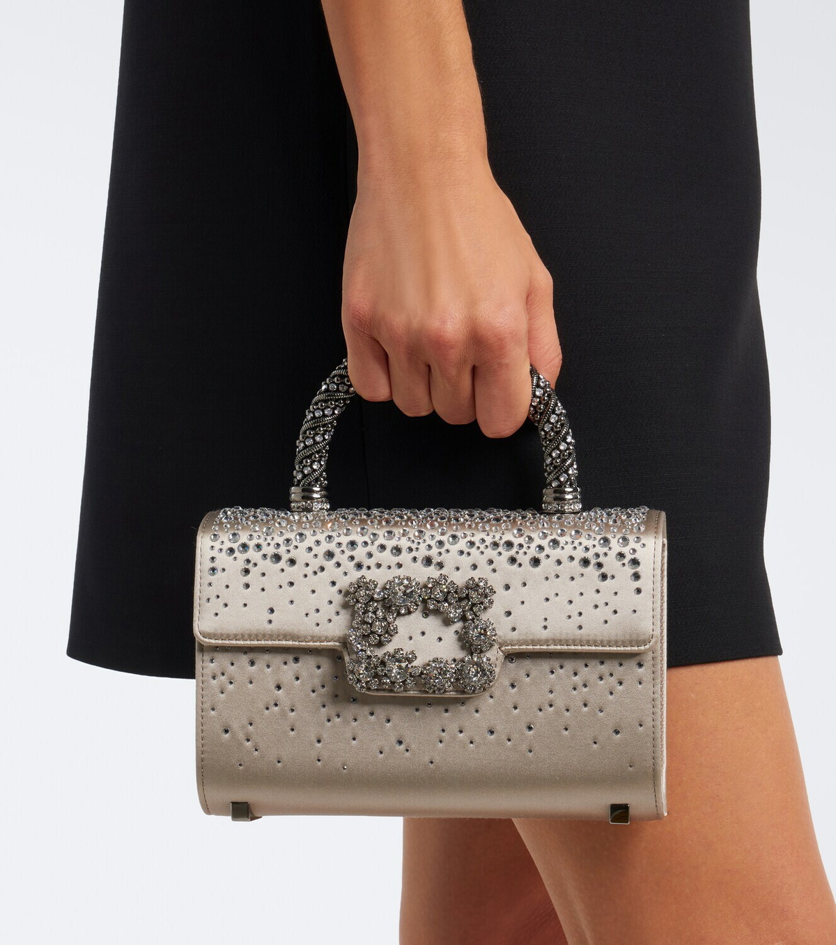 Roger Vivier Envelope embellished satin top-handle bag