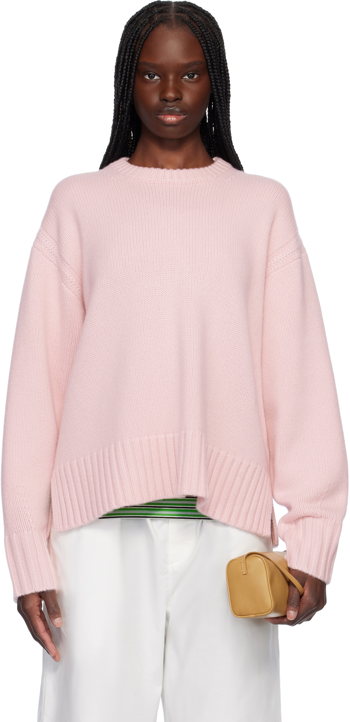 Guest in Residence Pink Cozy Crew Sweater