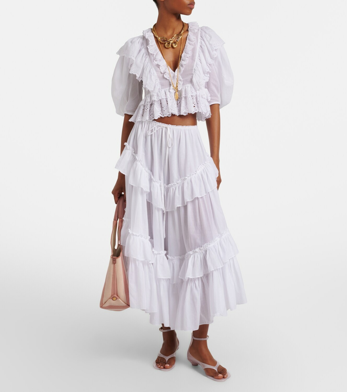 Chloé Cotton midi skirt