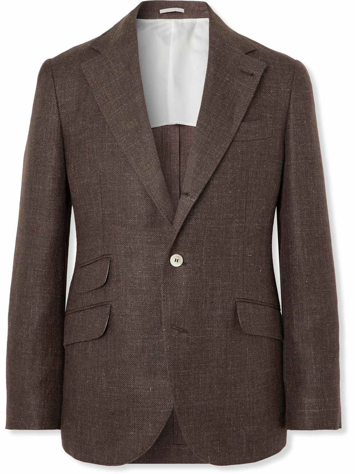 Brunello Cucinelli - Linen, Wool and Silk-Blend Blazer - Brown