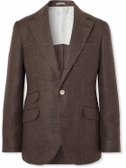 Brunello Cucinelli - Linen, Wool and Silk-Blend Blazer - Brown
