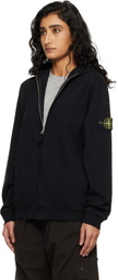 Stone Island Black 6100032 Malfilé Fleece Old Effect Hoodie