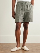 Kingsman - Straight-Leg Linen Drawstring Shorts - Green