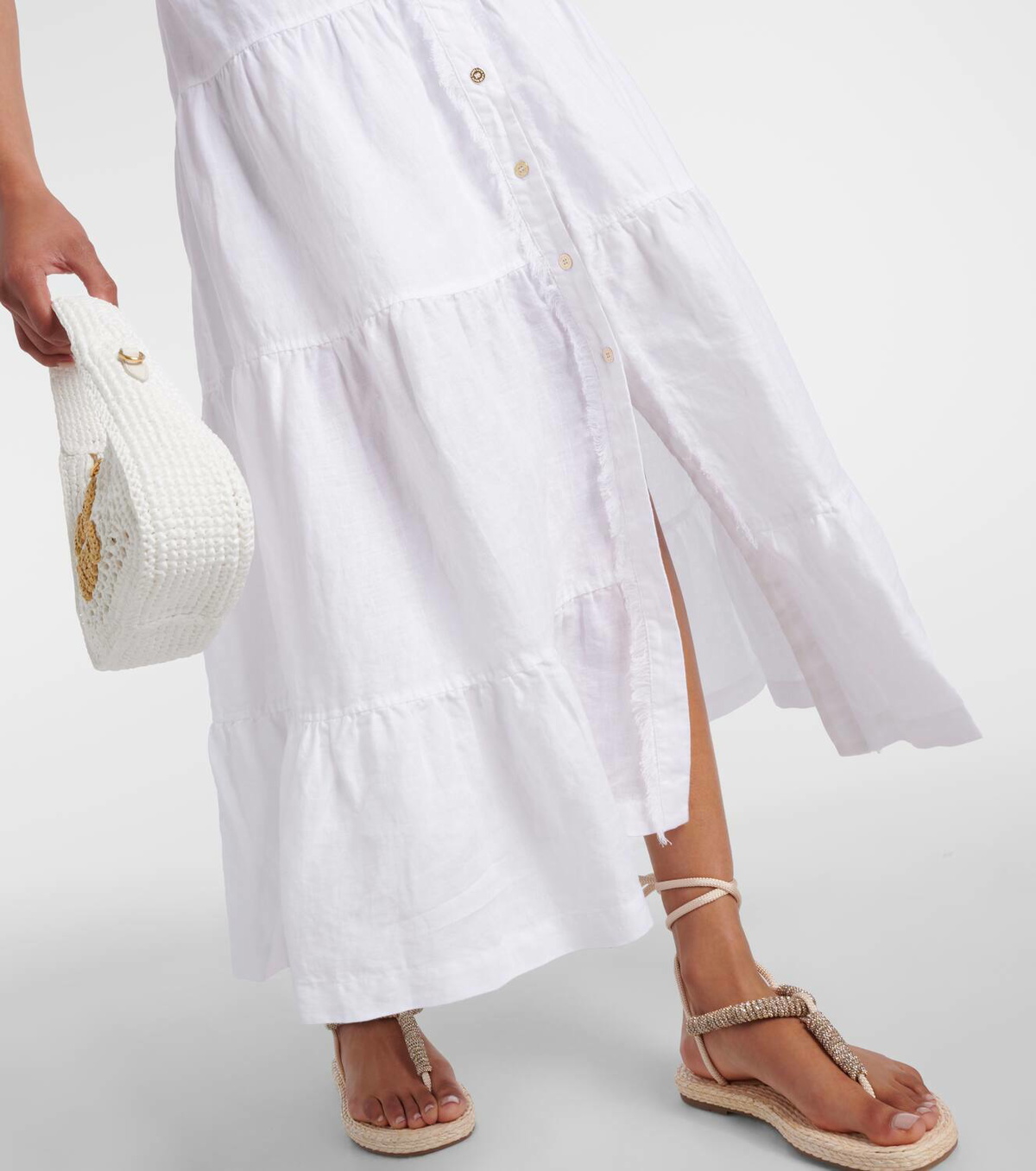 Heidi Klein White Bay linen midi dress