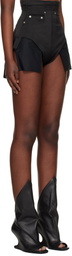 Rick Owens Black Temple Dirt Cutoffs Shorts