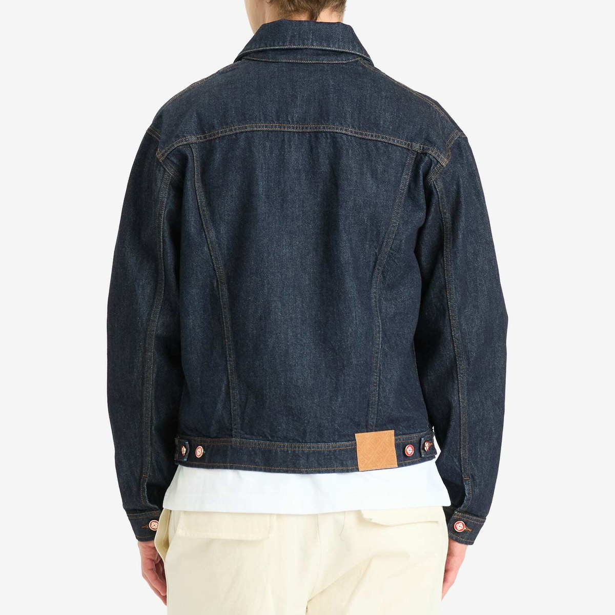 Casablanca Men's Embroidered Monogram Denim Jacket in Blue