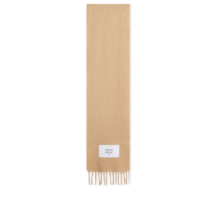 Photo: Maison Kitsuné Women's Baby Alpaca Scarf in Chamomile 