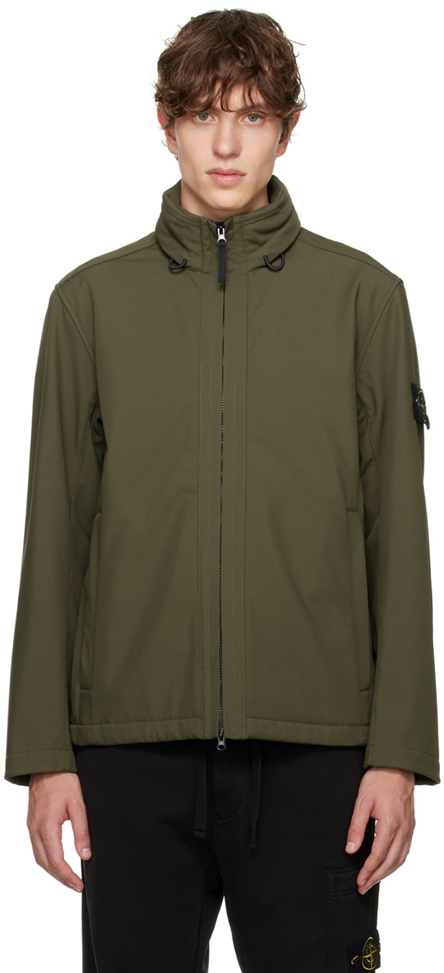 Stone Island Khaki Water-Resistant Jacket Stone Island