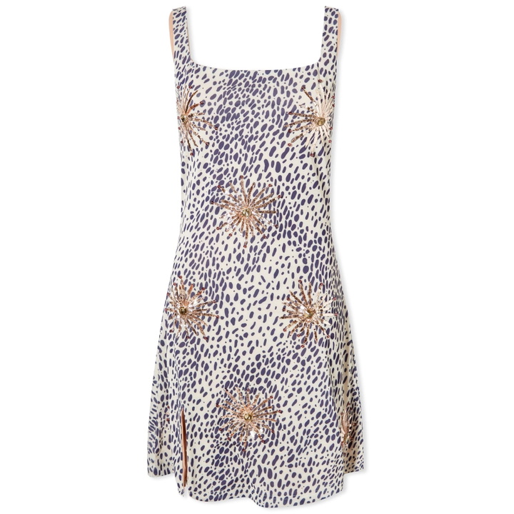 Photo: Oceanus Women's Callie Print Mini Dress in Leopard