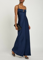 Anna October Tulip Satin-crepe Maxi Dress Blue