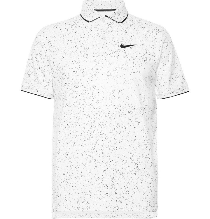 Photo: Nike Tennis - NikeCourt Contrast-Tipped Printed Dri-FIT Tennis Polo Shirt - White