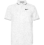 Nike Tennis - NikeCourt Contrast-Tipped Printed Dri-FIT Tennis Polo Shirt - White
