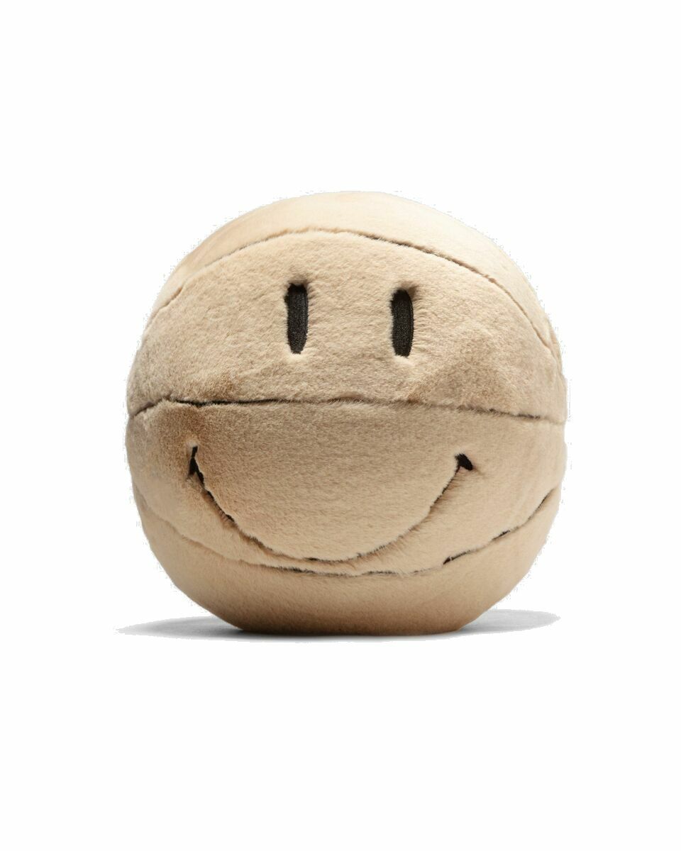 Photo: Market Smiley Sherpa Basketball Pillow Beige - Mens - Home Deco