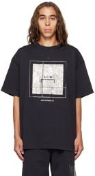 A-COLD-WALL* Black Foil Grid T-Shirt