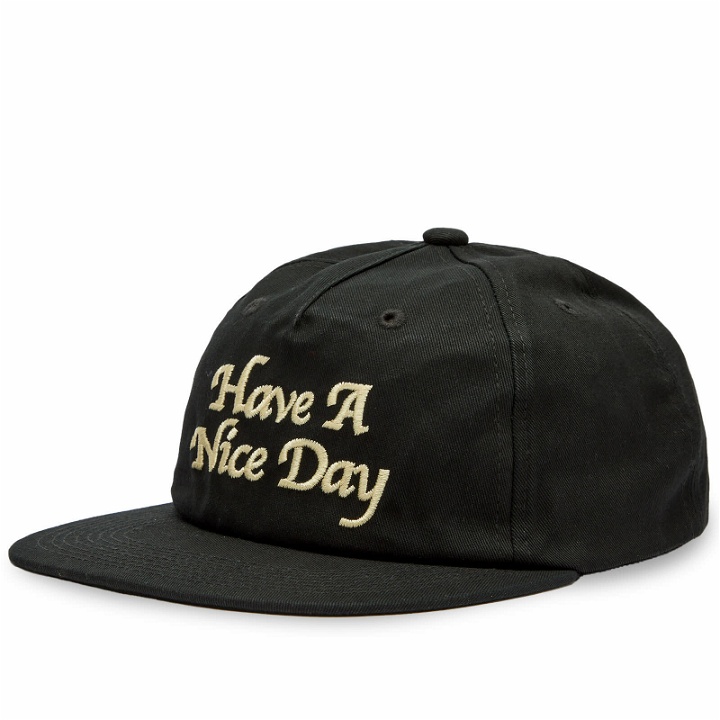 Photo: MARKET Men's Have A Nice Day 5 Panel Cap in Black