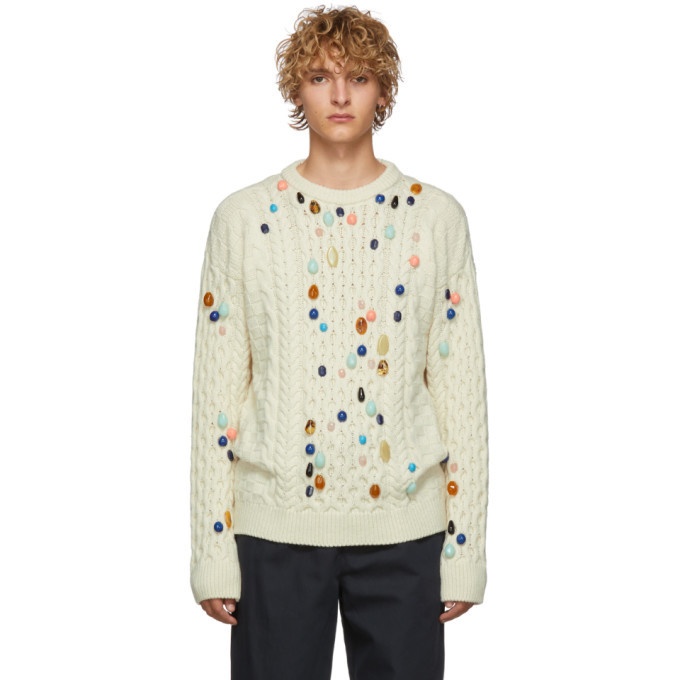 Photo: Loewe Off-White Stone Cable Sweater