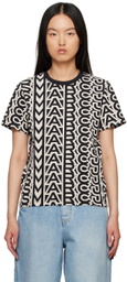 Marc Jacobs Black & Beige 'The Monogram Baby Tee' T-Shirt