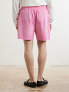 424 - Straight-Leg Logo-Print Striped Cotton-Jersey Drawstring Shorts - Pink