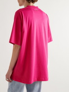 VETEMENTS - Oversized Crystal-Embellished Cotton-Jersey T-Shirt - Pink