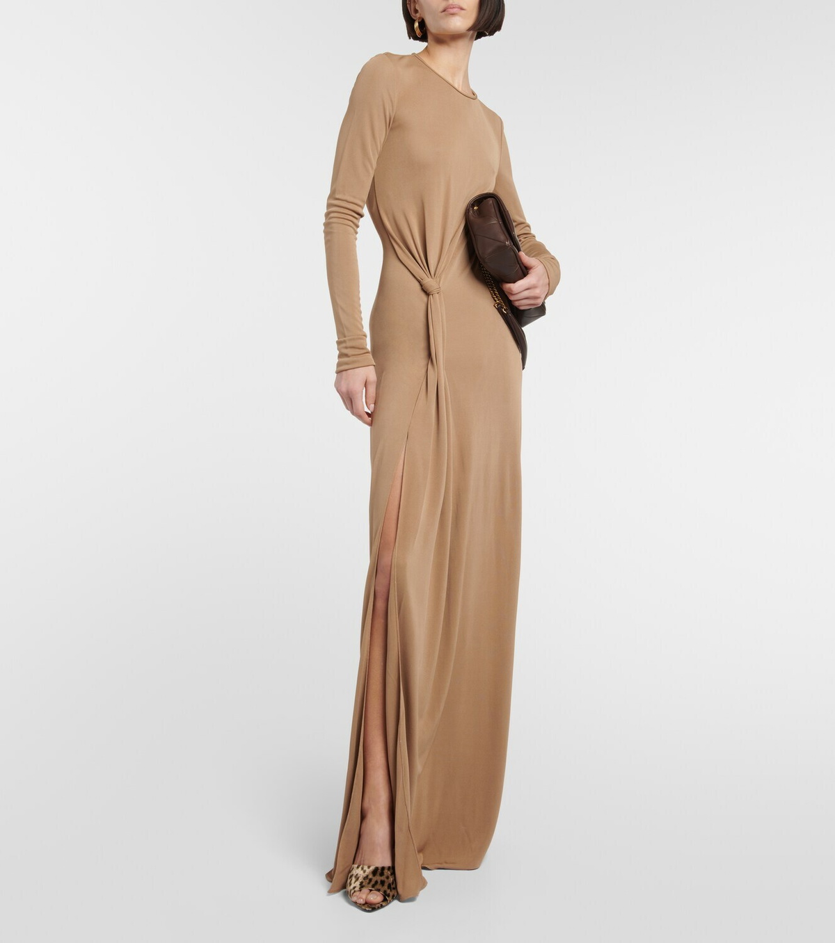 スカート Saint Laurent Jersey dress SAINT LAURENT Ruched stretch-jersey midi dress | NET-A-PORTER