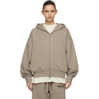 Fear of God ESSENTIALS Beige Classic Zip-Up Hoodie