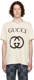 Gucci Off-White Cotton T-Shirt