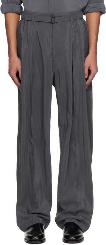 Photo: LEMAIRE Gray Belted Relaxed Trousers