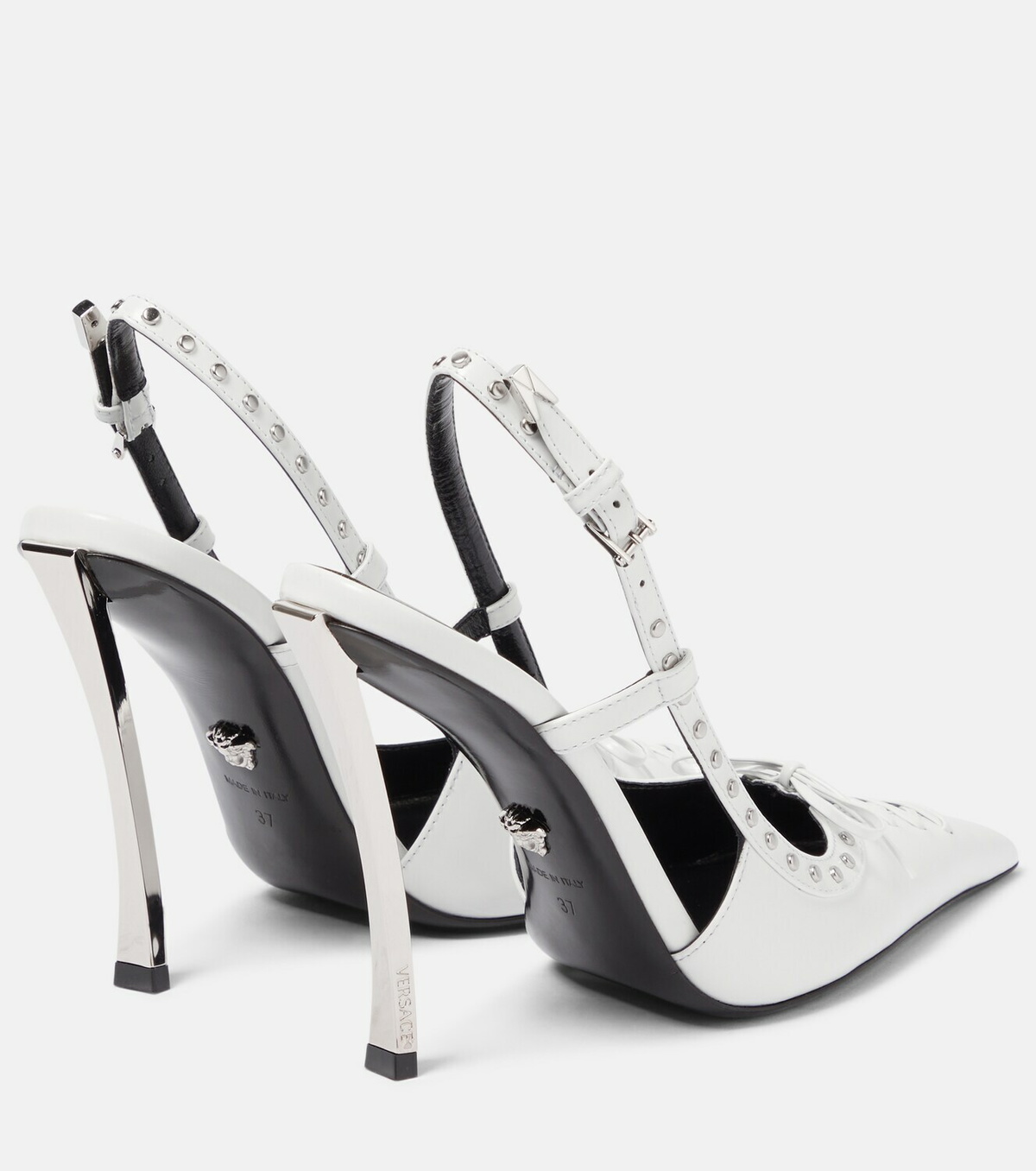 Versace - Laced leather slingback pumps Versace