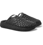 Malibu - Colony Woven Faux Leather Sandals - Black