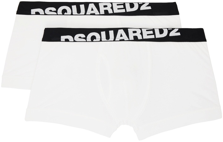 Photo: Dsquared2 Two-Pack White Boxer Briefs
