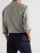 Kingsman - Turnbull & Asser Unwin Grandad-Collar Cotton and Cashmere-Blend Shirt - Gray