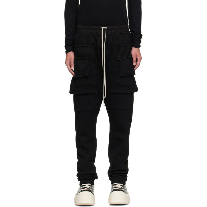 Photo: Rick Owens DRKSHDW Black Tower Creatch Drawstring Cargo Pants