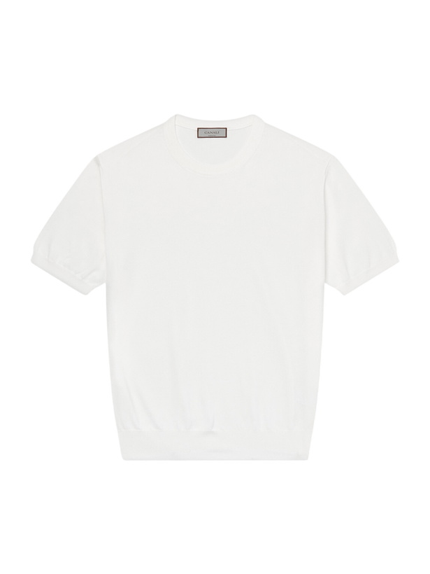 Photo: Canali - Knitted Cotton T-Shirt - White