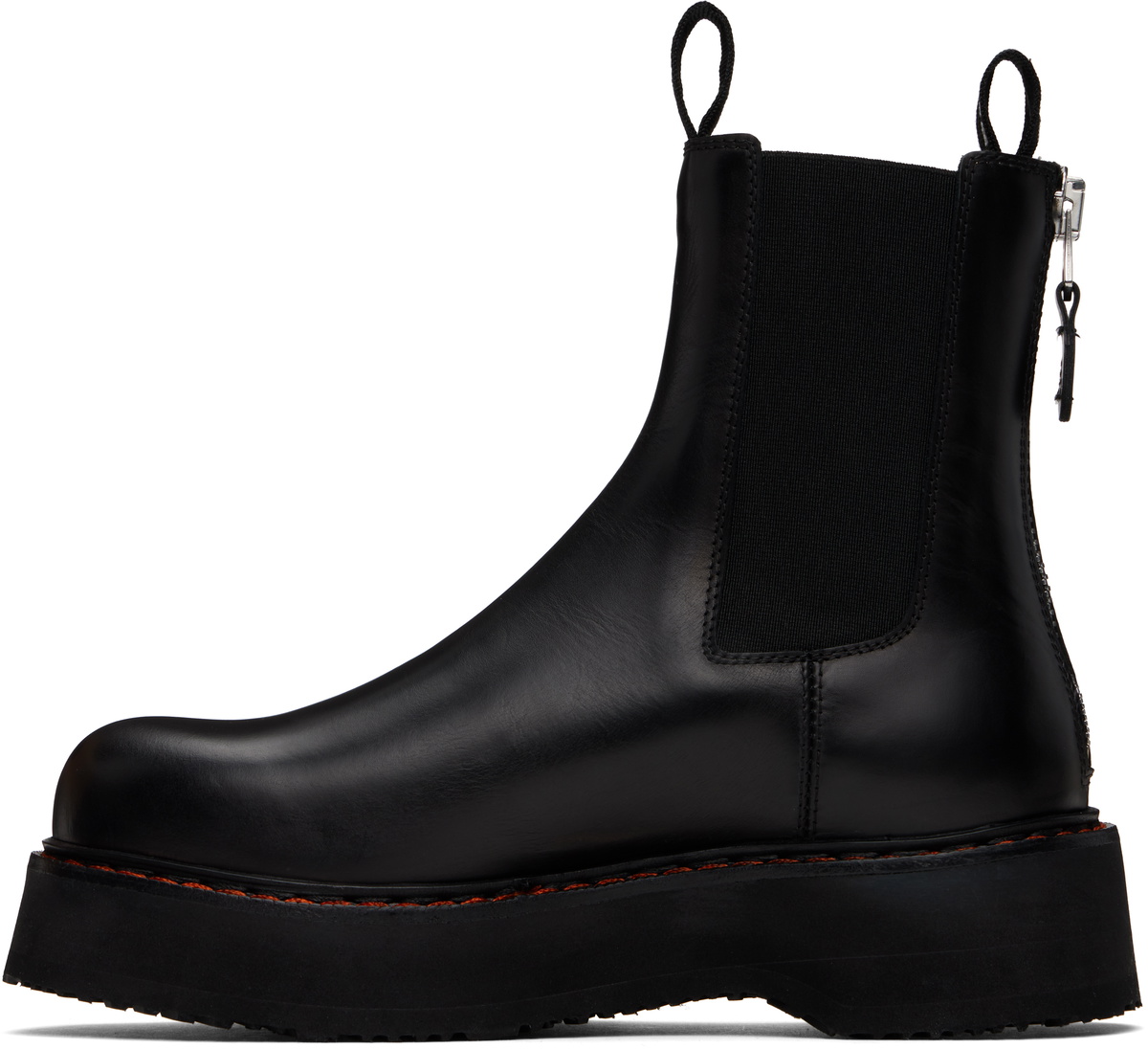 R13 Black Single Stack Chelsea Boots